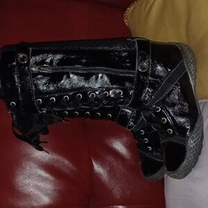 Bartek Boots, Side Zip, Lace-up, Sz 5